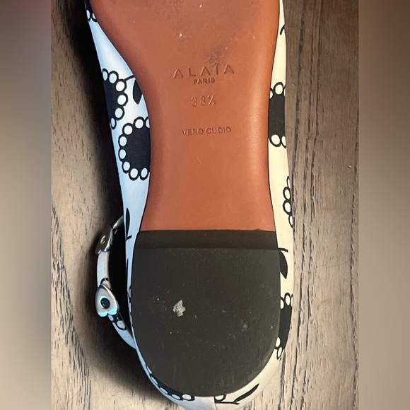 ALAIA PARIS WOMEN'S 38.5 BLACK & WHITE BALLERINA BALLET FLATS - Picture 16 of 16